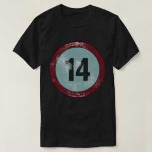 Vintage abgenutzte Nummer 14 T-Shirt