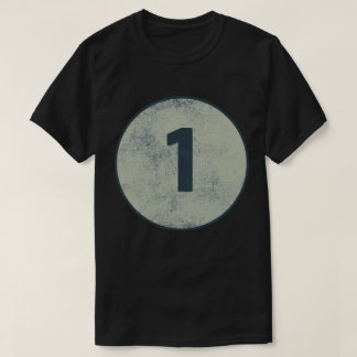 Vintage abgenutzte Nummer 1 T-Shirt