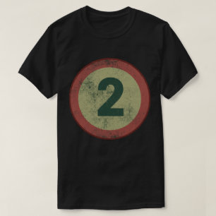 Vintage abgenutzte Nummer 2 T-Shirt