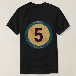 Vintage abgenutzte Nummer 5 T-Shirt