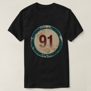 Vintage abgenutzte Nummer 91 T-Shirt
