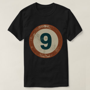 Vintage abgenutzte Nummer 9 T-Shirt