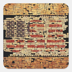 Vintage abgenutzte USA-Buchstaben und amerikanisch Quadratischer Aufkleber