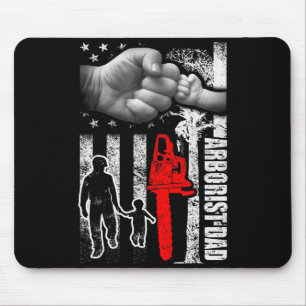 Vintage Aborist Dad Amerikanische Flagge Usa-Flagg Mousepad