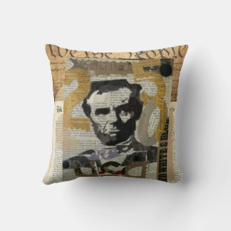Vintage-Abraham-Lincoln-Collage-Wurfkissen – Rus Kissen