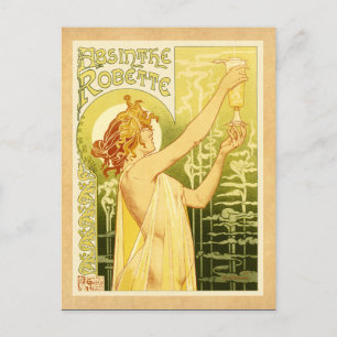 Vintage-Absinth-Plakat Kunst Postkarte