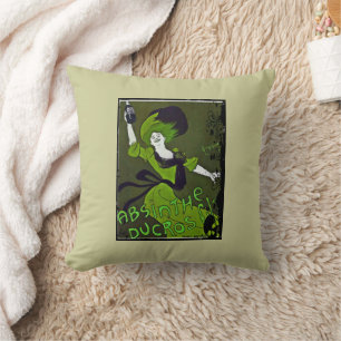 Vintage-Absinth-Werbekissen Kissen