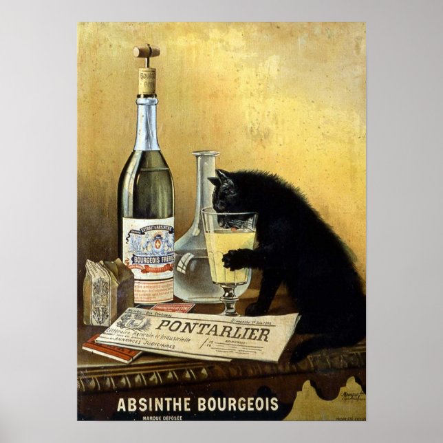 Vintage Absinthe Bourgeois-Werbung Poster (Vorne)