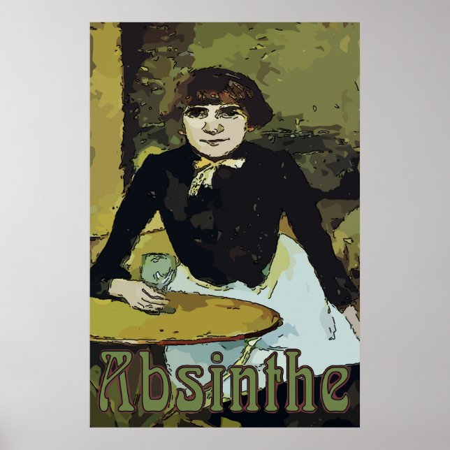 Vintage Absinthe-Frau Poster (Vorne)