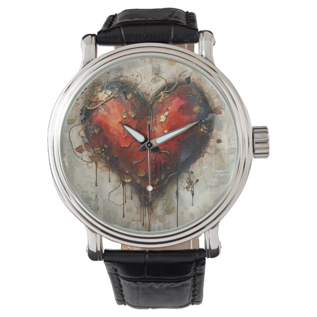 Vintage Abstract Hearts - eWatch Watch Armbanduhr (Vorderseite)