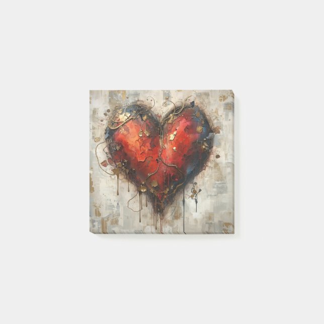 Vintage Abstract Hearts - Post-It Notes Post-it Klebezettel (Vorderseite)