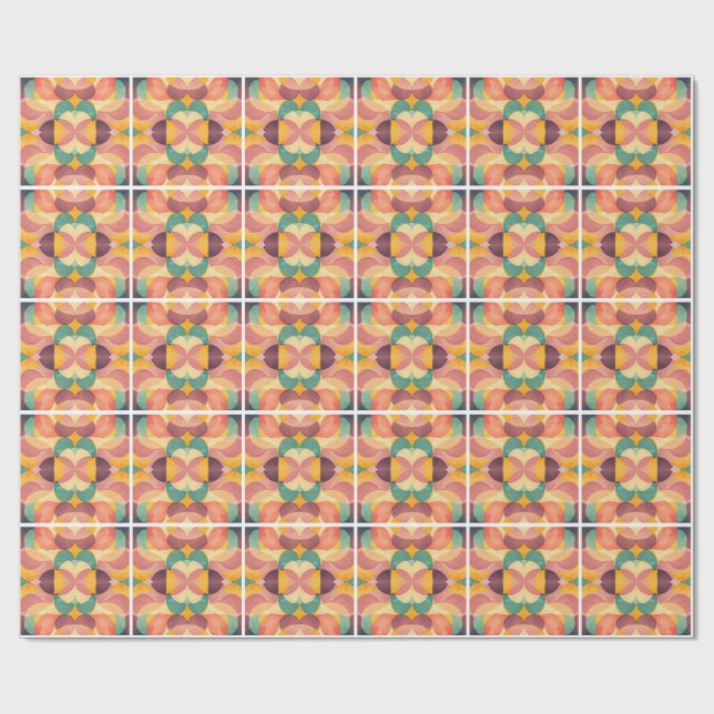 Vintage Abstract Pattern Geschenkpapier (Flach)
