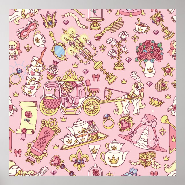 Vintage abstract seamless pattern. Simple Little P Poster (Vorne)