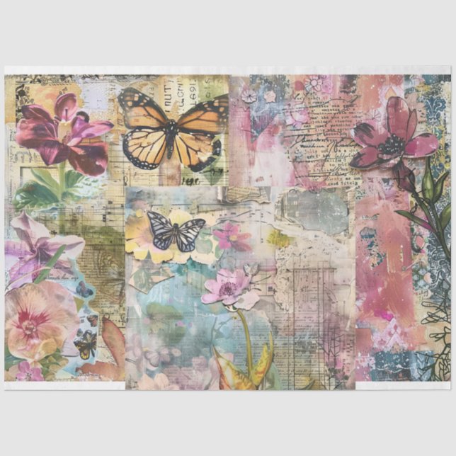 Vintage Abstrakte Art Decoupage Seidenpapier (Vorderseite)
