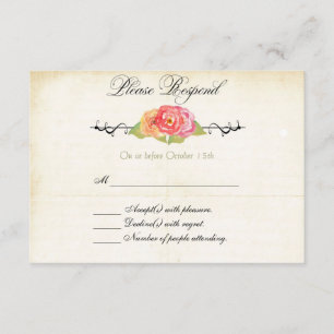 Vintage abstrakte Blume UAWG Wartekarte RSVP Karte