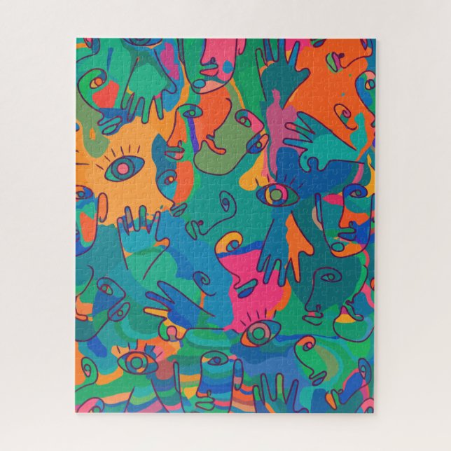 Vintage Abstrakte Gesichtshülse Doodline (Vertikal)