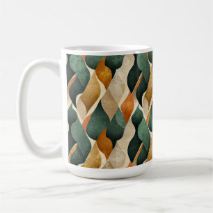 Vintage abstraktes Blatt Retro-Küche Erdtöne Kaffeetasse