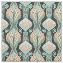 Vintage abstraktes botanisches Art Nouveau-Muster Stoff