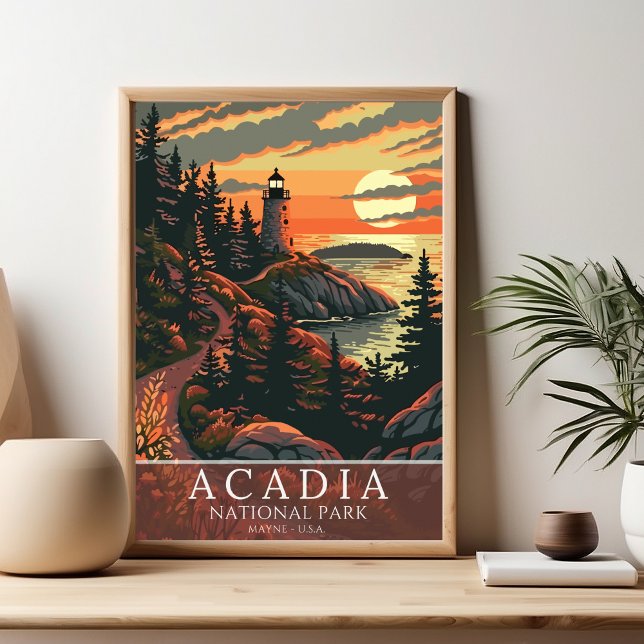 Vintage Acadia National Park – Timeless Landscape  Poster (Von Creator hochgeladen)