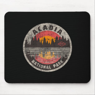 Vintage Acadia Nationalpark Maine Camping Wandern Mousepad