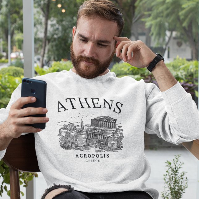 Vintage Acropolis of Athens Illustration Sweatshirt (Von Creator hochgeladen)