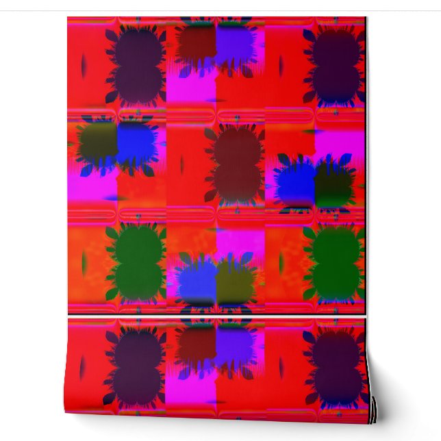 Vintage-Acrylbilder psychedelische Tapete  (Abrollen)