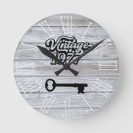 Vintage Acrylmauer-Uhr von 1977 Runde Wanduhr