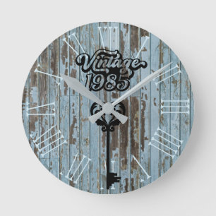 Vintage Acrylmauer-Uhr von 1985 Runde Wanduhr
