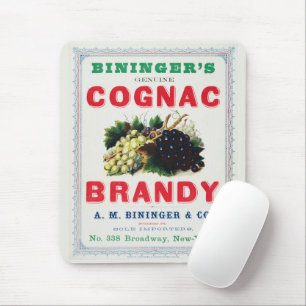 Vintage Ad for Biningers Cognac Brandy. Mousepad