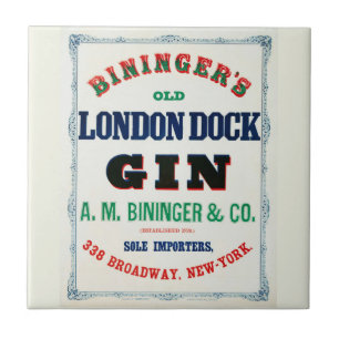 Vintage Ad for Biningers Old London Dock Gin Fliese
