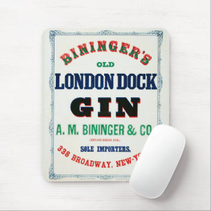 Vintage Ad for Biningers Old London Dock Gin Mousepad