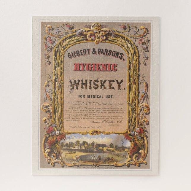 Vintage Ad for Gilbert & Parsons Hygienic Whiskey. (Vertikal)