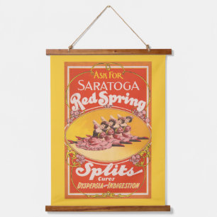 Vintage Ad for Saratoga Red Spring Splits Wandteppich Mit Holzrahmen