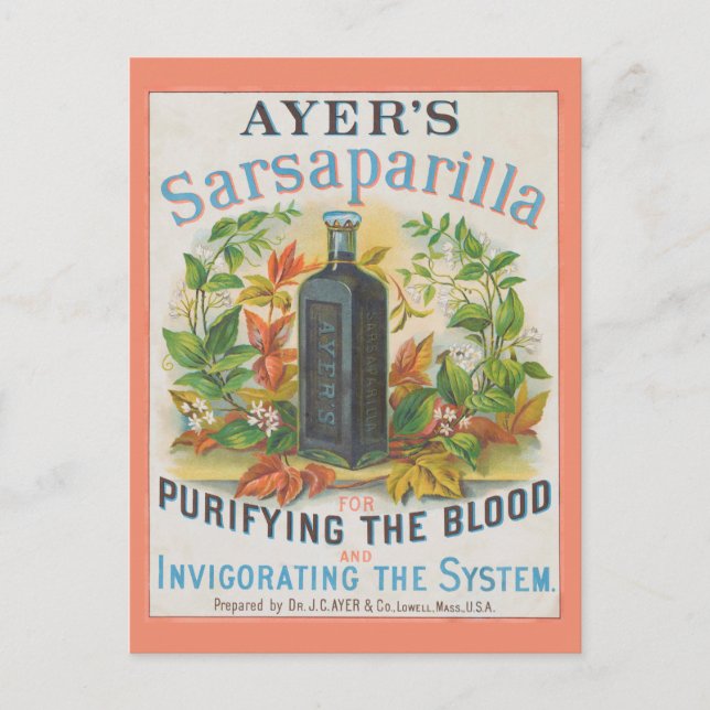 Vintage Ad für Ayer's Sarsaparilla. Postkarte (Vorderseite)
