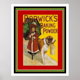 Vintage Ad Poster Borwick's Pulver 16 x 20