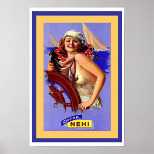 Vintage Ad Poster für Nehi Soft Drinks