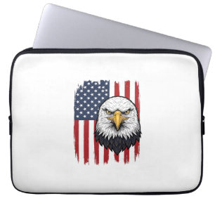 Vintage-Adler-Amerikanische-Flagge-Patriotisches-S Laptopschutzhülle