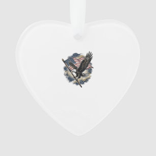 Vintage-Adler-Flagge Patriotisches-Shirt-Design_1 Ornament