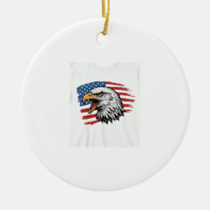 Vintage-Adler-Flagge Patriotisches Vektor-Shirt-De Keramik Ornament