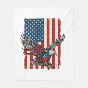 Vintage-Adler-Flagge Vektor Patriotisches-Shirt-De Fleecedecke