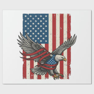 Vintage-Adler-Flagge Vektor Patriotisches-Shirt-De Geschenkpapier