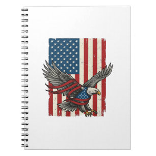 Vintage-Adler-Flagge-Vektor-patriotisches-Shirt-De Notizblock