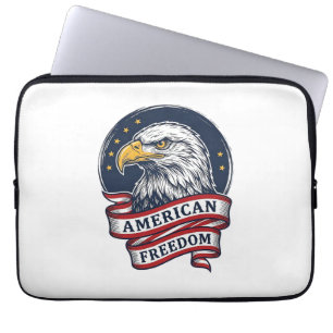 Vintage-Adler-patriotisches Band-Vektor-Shirt-Desi Laptopschutzhülle