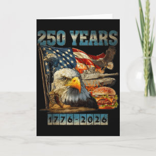 Vintage Adler USA-Flagge 250 Jahre 1776-2026 250.  Karte