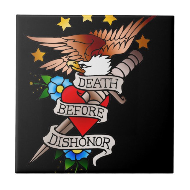 Vintage Adlertätowierung Fliese (Vorderseite)