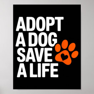 Vintage Adoptiere Hund Rette Leben Retten Tiere Hu Poster