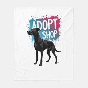 Vintage Adoptiere Nicht Kaufen Hund Graffiti Rettu Fleecedecke