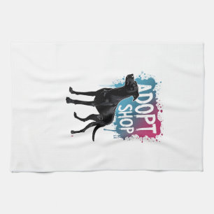 Vintage Adoptiere Nicht Kaufen Hund Graffiti Rettu Geschirrtuch