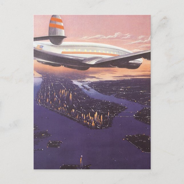 Vintage Adressenänderung, Flugzeug Hudson River Ankündigungspostkarte (Vorderseite)