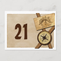 Vintage Adventure Mariage Numéro de table Carte po